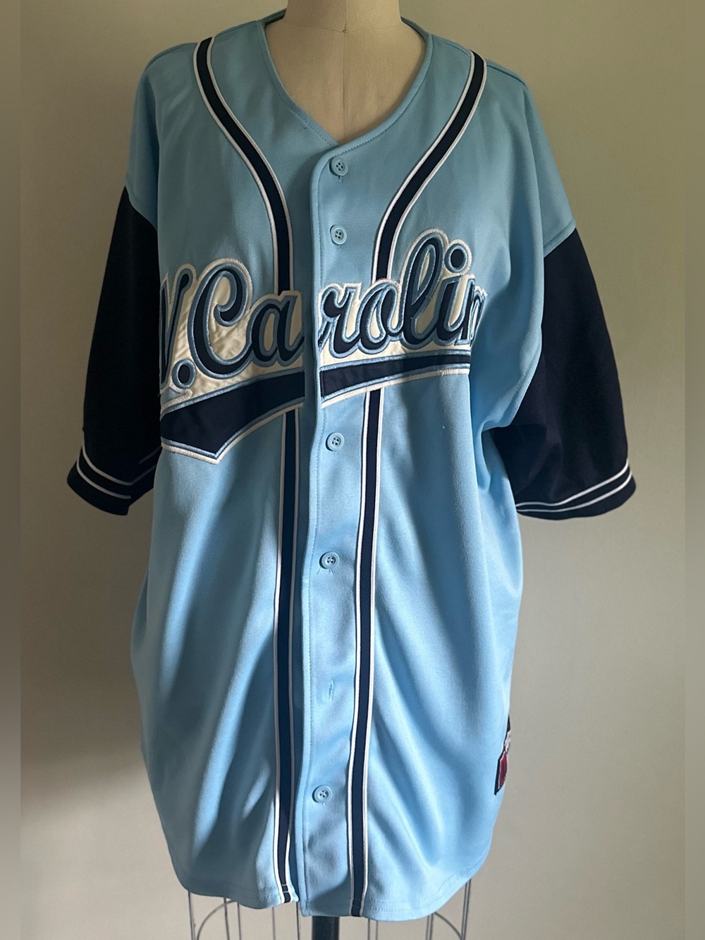 North Carolina DDC Sports Baseball Jersey Blue Navy Embroidered L